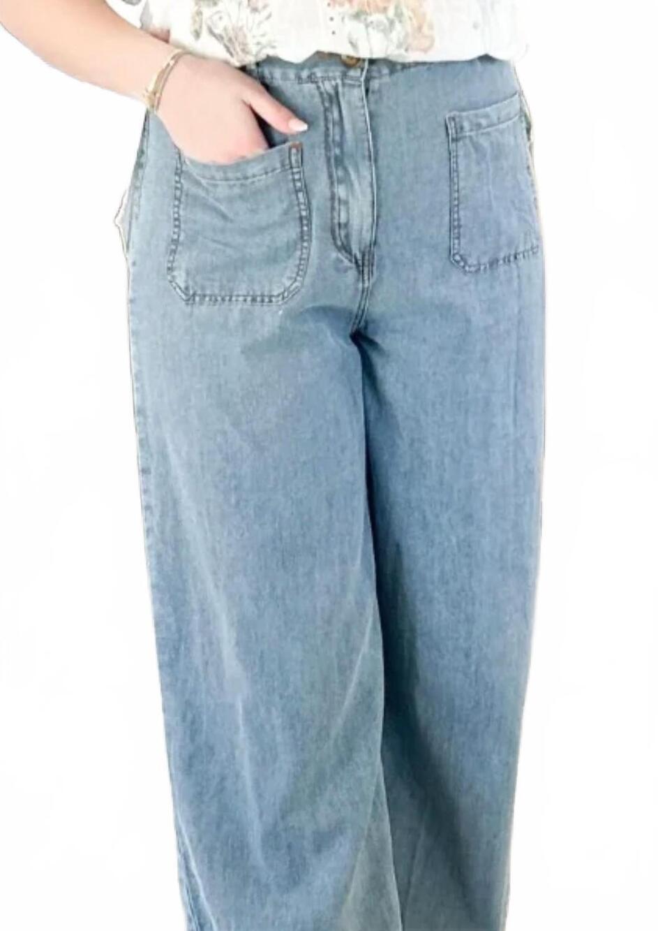 NEW ENTRO sunday comfort denim pants in light wash